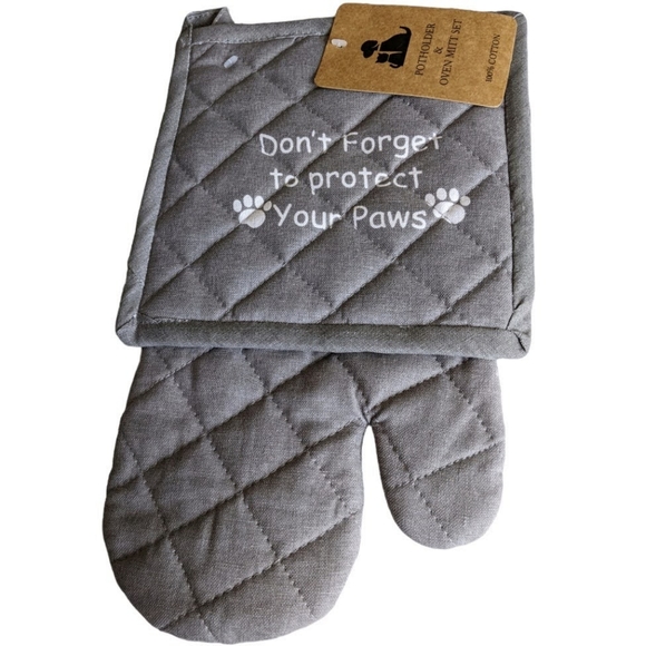 🔖NWT! Protect Your Paws Kitchen Oven Mitt & Potholder Set - Picture 6 of 6